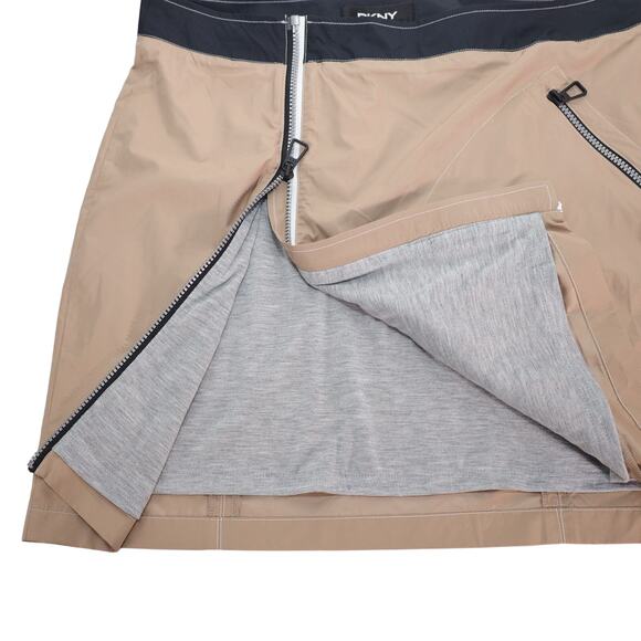 DKNY Mini Rip-Stop Skirt with Jersey Lining - Womens Large - Safari - NWT - Picture 4 of 7
